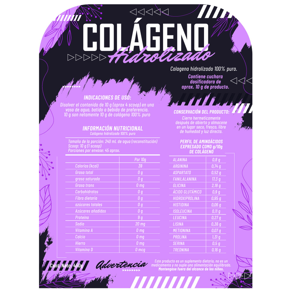 COLÁGENO HIDROLIZADO X 450 G