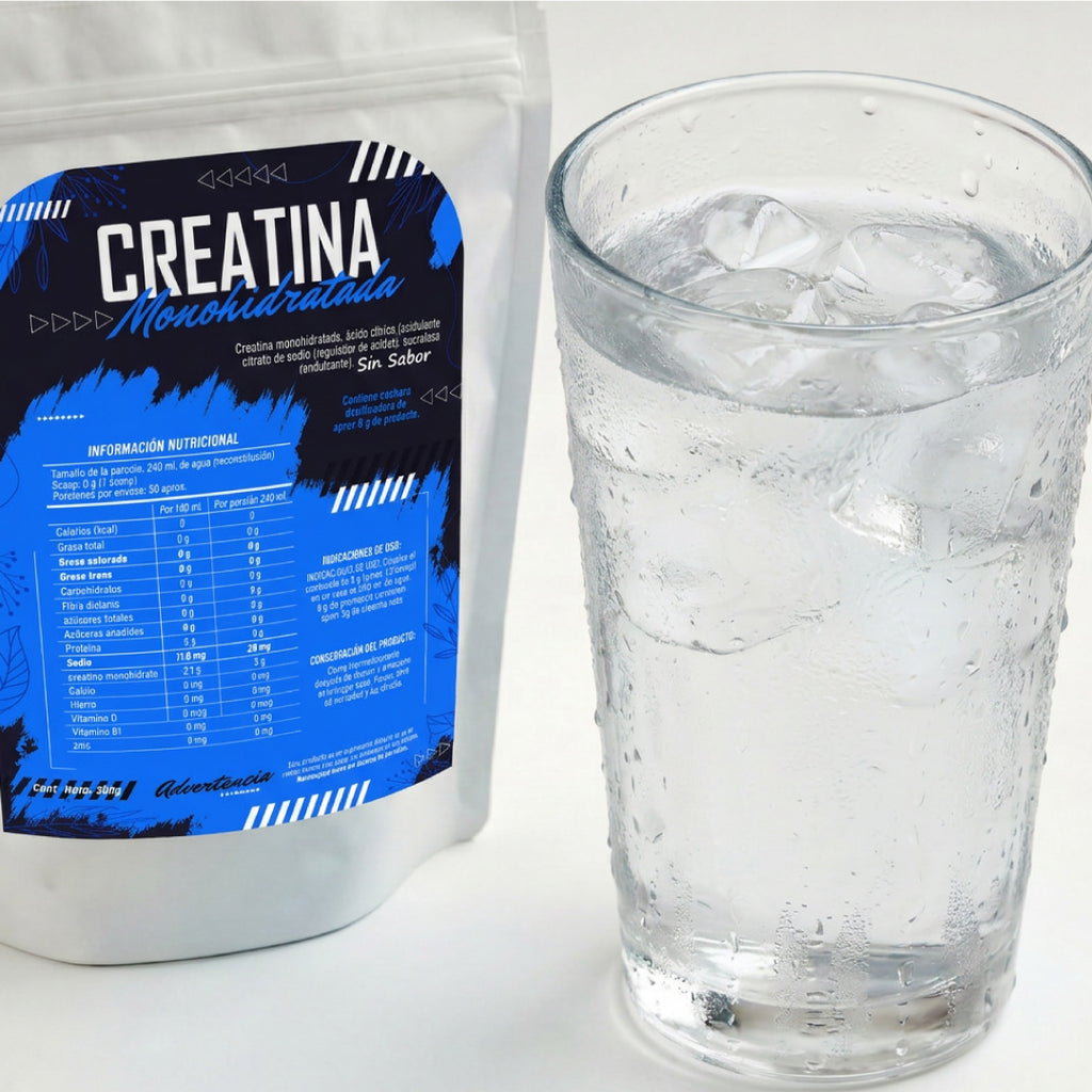 CREATINA MONOHIDRATADA SIN SABOR 83% DE PUREZA X 300 G
