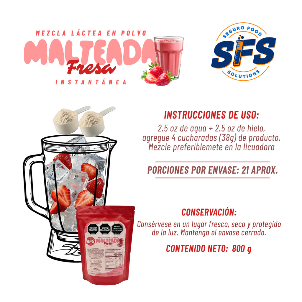 MALTEADA DE FRESA X 800 G