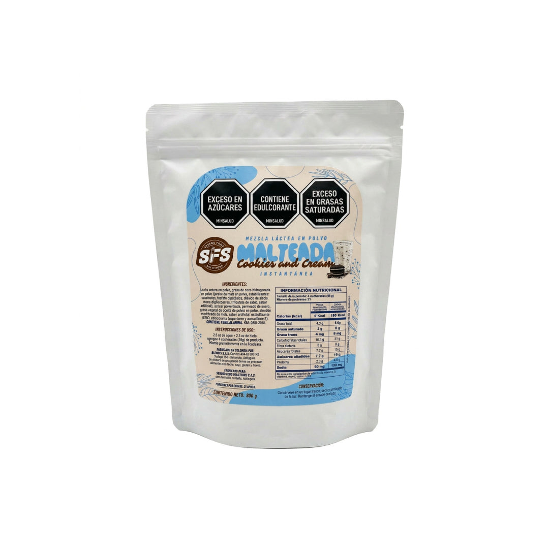 MALTEADA DE COOKIES AND CREAM X 800 G