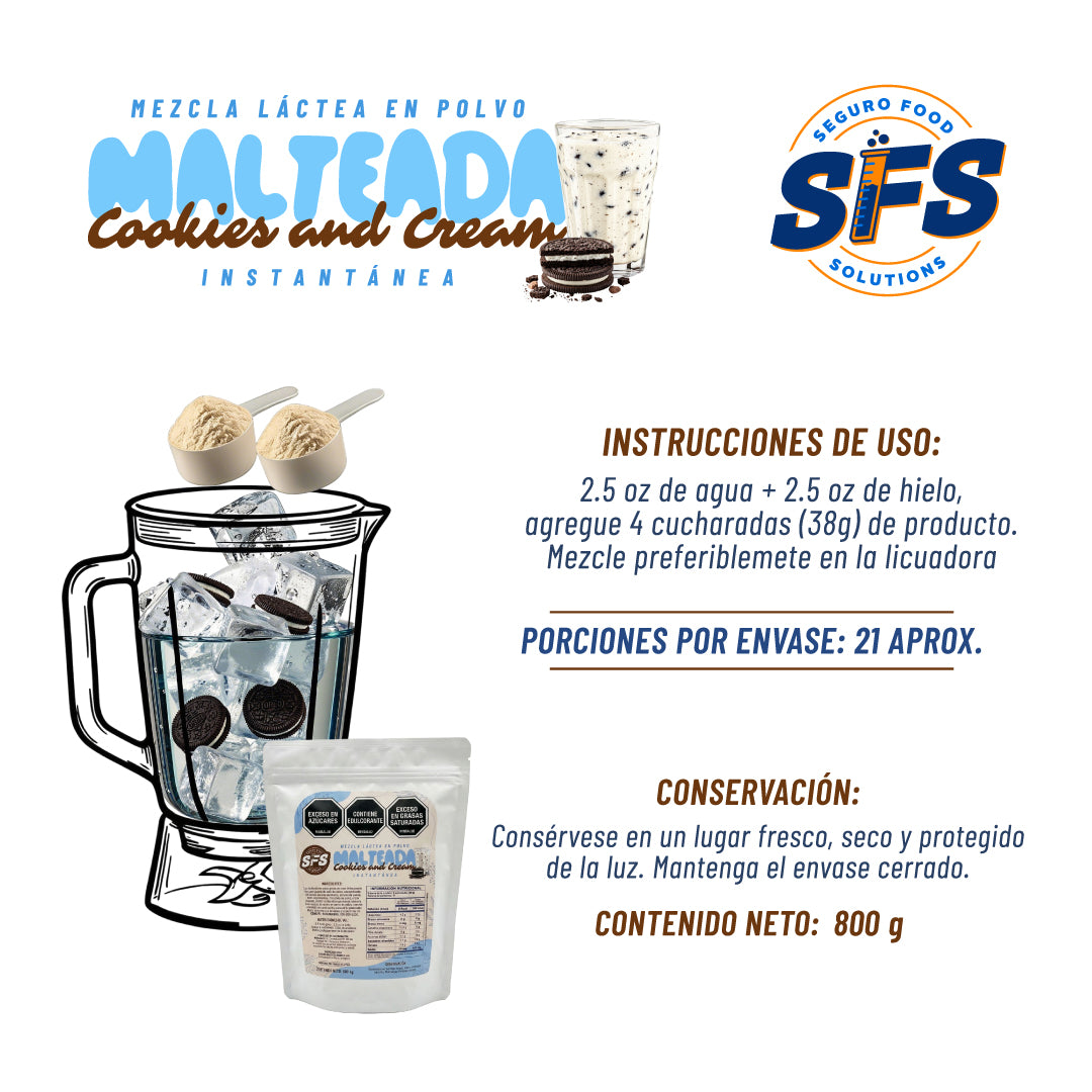 MALTEADA DE COOKIES AND CREAM X 800 G